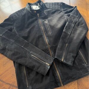 Jack & Jones Black Faux Leather Moto Biker Jacket